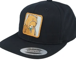 Kids Smiling Teddy Patch Black Snapback - Kiddo Cap