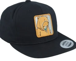 Kids Smiling Teddy Patch Black Snapback - Kiddo Cap