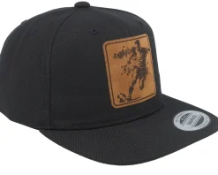 Kids Soccer Football Engraved Patch Black Snapback - Kiddo Cap