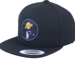 Kids Space Astronaut Saturn Black Snapback - Kiddo Cap