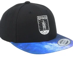 Kids Space Rocket Logo Black/Space Snapback - Kiddo Cap