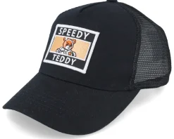 Kids Speedy Teddy Patch Black Trucker - Kiddo Cap