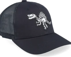 Kids Spinosaurus Skeleton Patch Black Trucker - Kiddo Cap