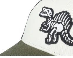 Kids Spinosaurus Skeleton Ivory/Black/Dark Mesh Trucker - Kiddo Cap