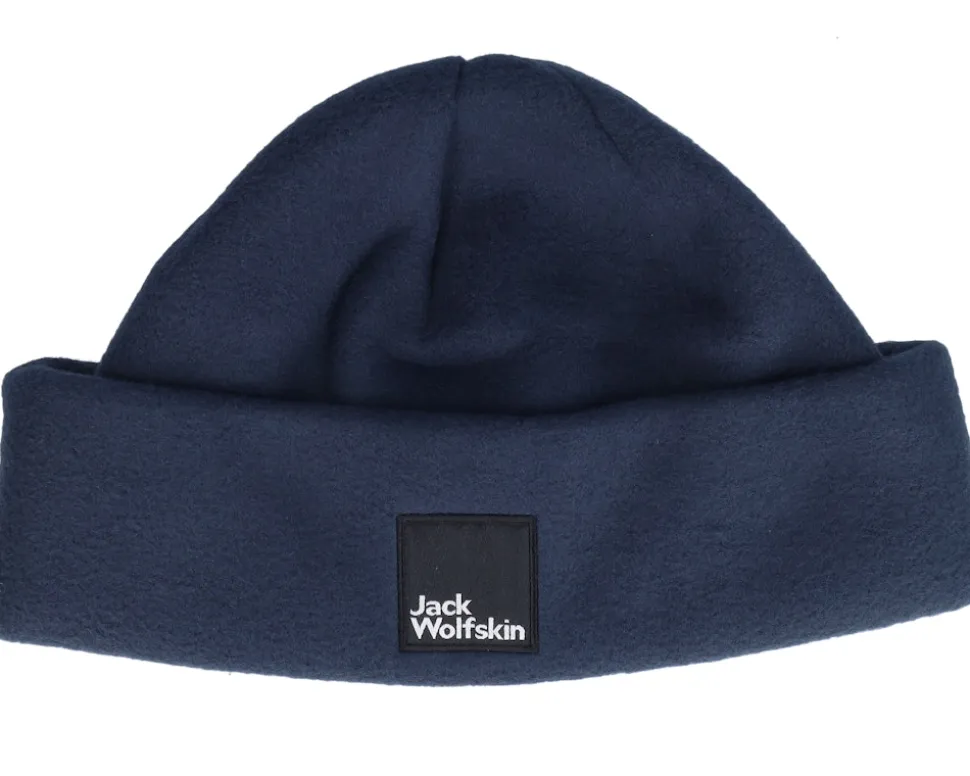 Kids Spirit Fleece Beanie Y Night Blue Cuff - Jack Wolfskin