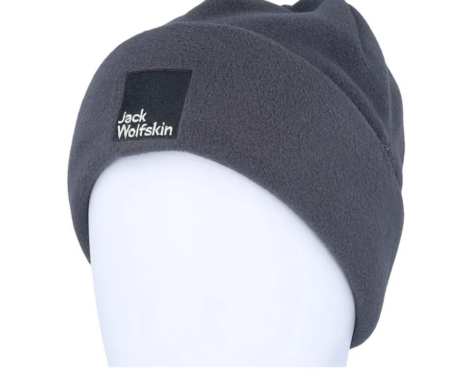 Kids Spirit Fleece Beanie Youth Phantom Cuff - Jack Wolfskin