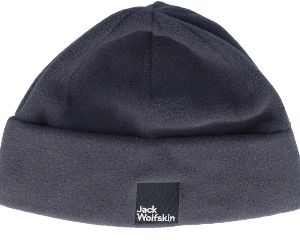 Kids Spirit Fleece Beanie Youth Phantom Cuff - Jack Wolfskin