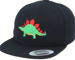 Kids Stegosaurus Black Snapback - Kiddo Cap