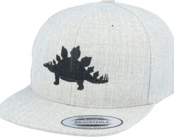 Kids Stegosaurus Heather Grey Snapback - Kiddo Cap
