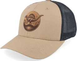 Kids Stegosaurus Patch Caramel/Black Trucker - Kiddo Cap