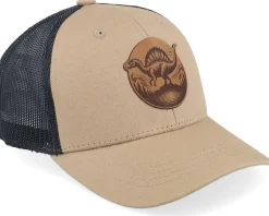 Kids Stegosaurus Patch Caramel/Black Trucker - Kiddo Cap
