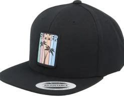Kids Summer Palms Patch Black Snapback - Kiddo Cap