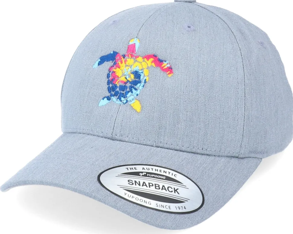 Kids Summer Sea Turtle Heather Grey Adjustable - Kiddo Cap