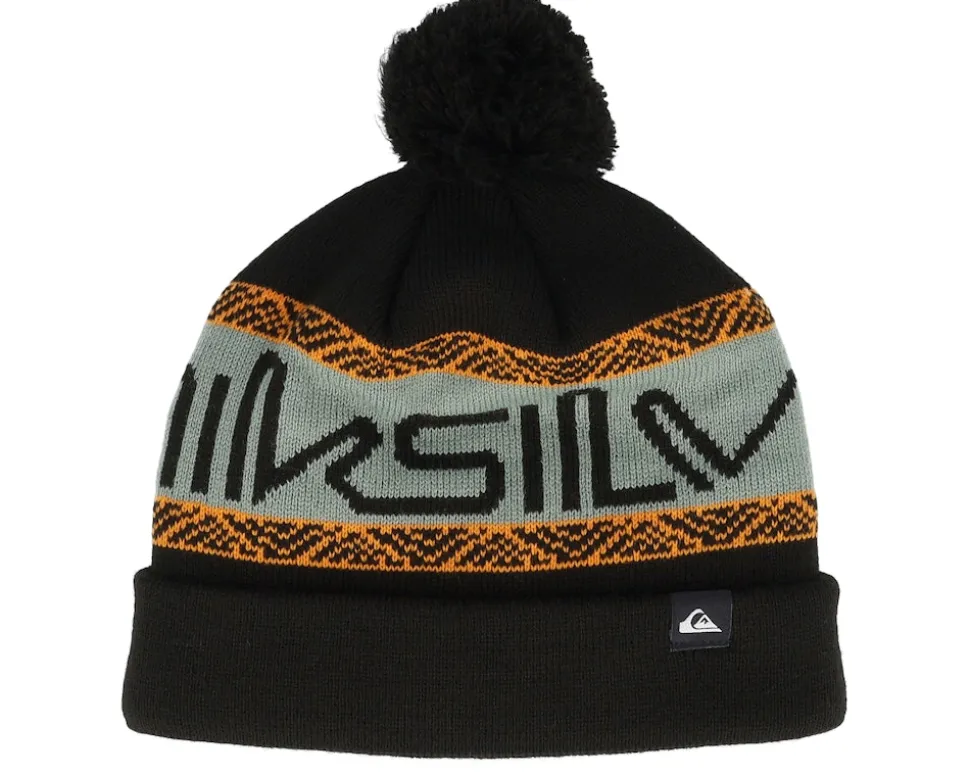 Kids Summit Youth Beanie True Black Pom - Quiksilver