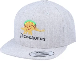 Kids Tacosaurus Dino Heather Grey Snapback - Kiddo Cap