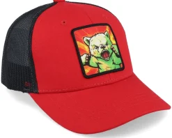 Kids Teddy Bear Action Patch Scarlet/Black Trucker - Kiddo Cap