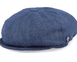 Kids Theodor Jr. Herringbone Blue Flat Cap - CTH Ericson