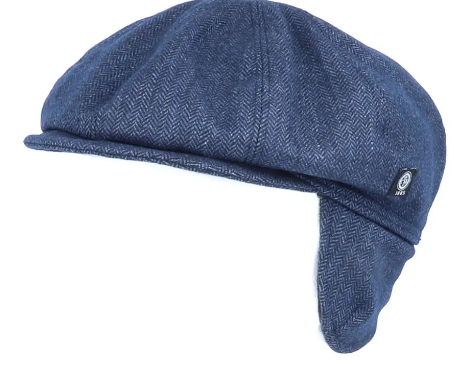 Kids Theodor Jr. Herringbone Blue Flat Cap - CTH Ericson