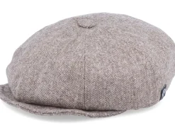 Kids Theodor Jr. Herringbone Brown Flat Cap - CTH Ericson