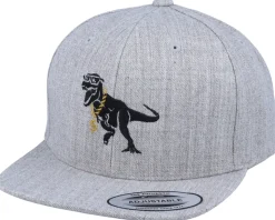 Kids Thug Life T-Rex Heather Grey Snapback - Kiddo Cap