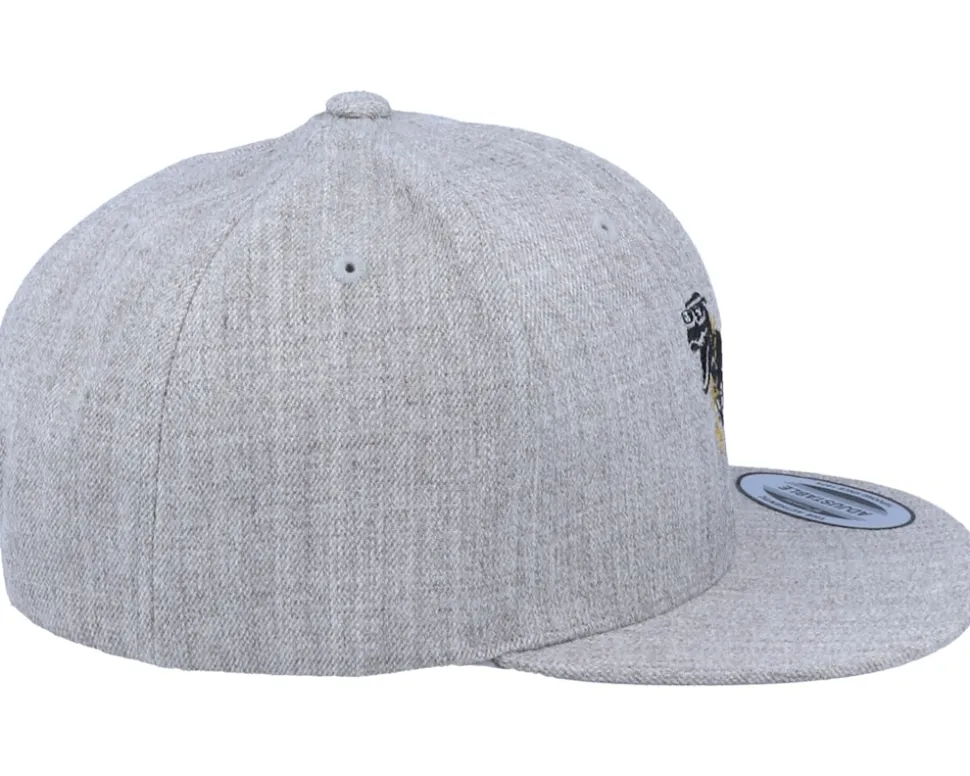 Kids Thug Life T-Rex Heather Grey Snapback - Kiddo Cap