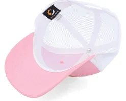 Kids Tiger On Clouds Patch Pink/White Trucker - Kiddo Cap