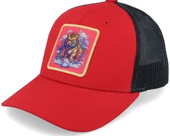 Kids Tiger On Clouds Patch Black Trucker - Kiddo Cap