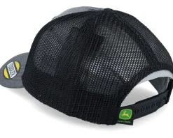 Kids Toddler 3d Rubber Tractor Print Cap Black/Grey Trucker - John Deere