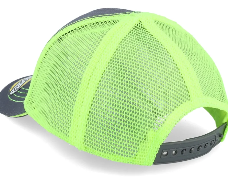 Kids Toddler Hi Viz Charcoal/Green Trucker - John Deere