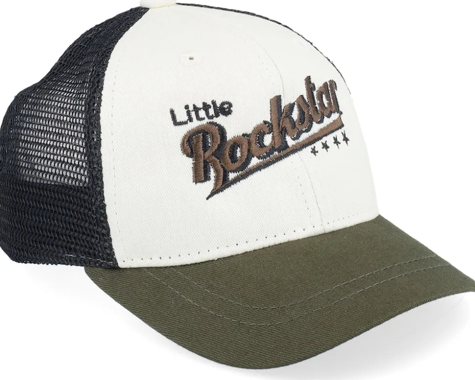 Kids Toddler Little Rockstar Ivory/Black/Dark Mash Trucker - Kiddo Cap