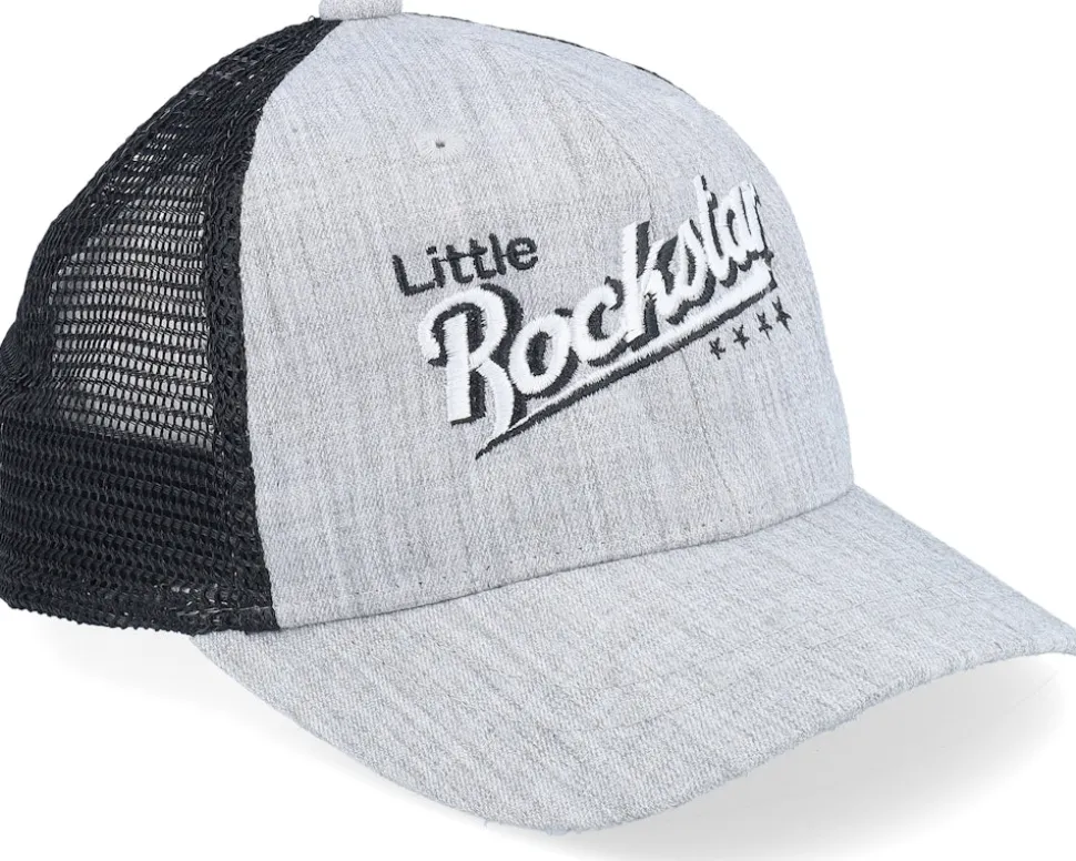 Kids Toddler Little Rockstar Heather Grey/Black Trucker - Kiddo Cap