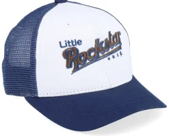 Kids Toddler Little Rockstar White/Navy Trucker - Kiddo Cap