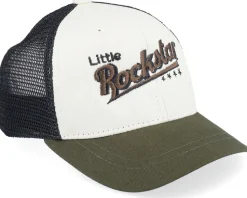Kids Toddler Little Rockstar Ivory/Black/Dark Mash Trucker - Kiddo Cap