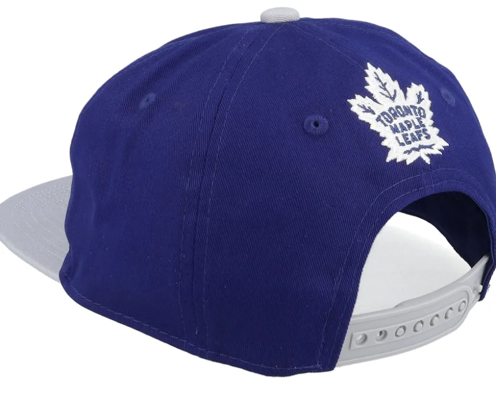 Kids Toronto Maple Leafs Logo Flatbrim Cap Blue/Grey Snapback - Outerstuff
