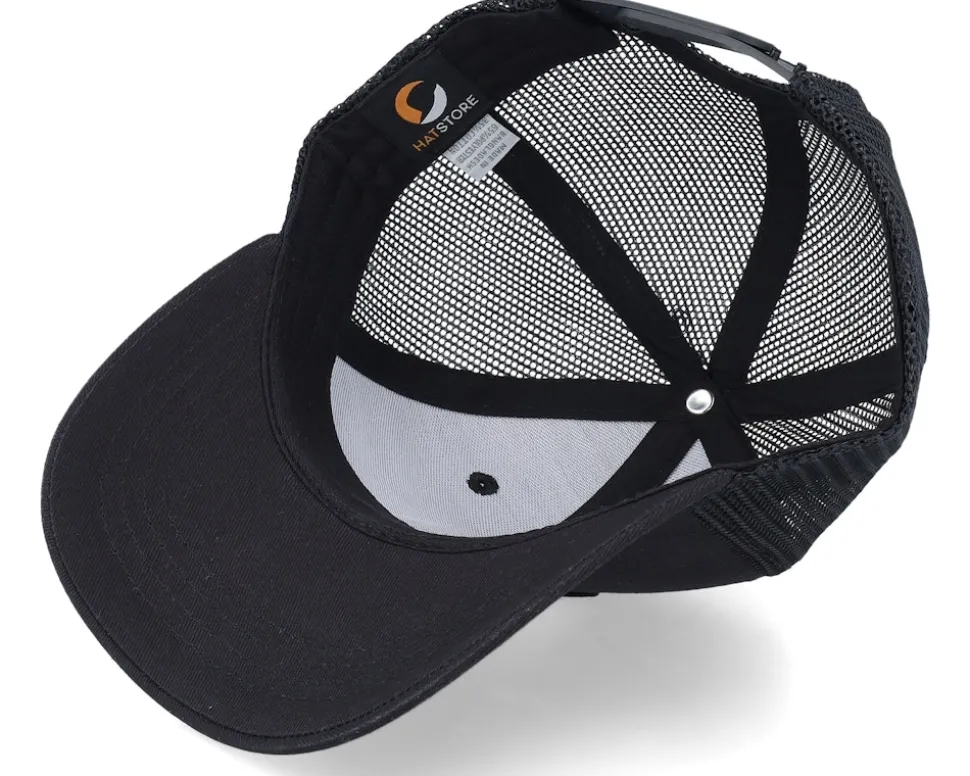 Kids Tractor And Clouds Patch Light Black Trucker - Kiddo Cap