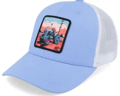Kids Tractor And Clouds Patch Light Blue/White - Kiddo Cap