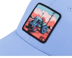 Kids Tractor And Clouds Patch Light Blue/White - Kiddo Cap