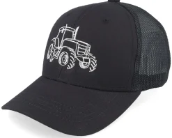 Kids Tractor Outline Black/Black Trucker - Kiddo Cap