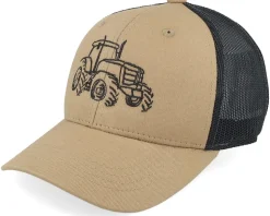 Kids Tractor Outline Caramel/Black Trucker - Kiddo Cap