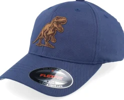 Kids T-rex Dino Brown Patch Navy Flexfit - Kiddo Cap