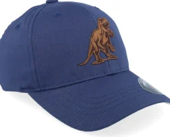 Kids T-rex Dino Brown Patch Navy Flexfit - Kiddo Cap