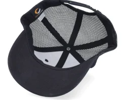 Kids T-rex Dino Brown Patch Black Trucker - Kiddo Cap