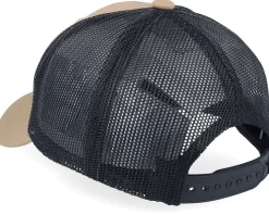 Kids T-rex Dino Brown Patch Caramel/Black Trucker - Kiddo Cap