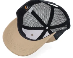 Kids T-rex Dino Brown Patch Caramel/Black Trucker - Kiddo Cap