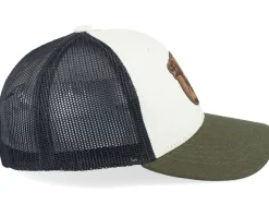 Kids T-rex Dino Brown Round Patch Ivory /Black/Mash Trucker - Kiddo Cap