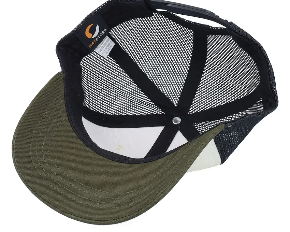 Kids T-rex Dino Brown Round Patch Ivory /Black/Mash Trucker - Kiddo Cap