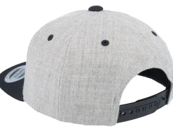 Kids T-rex Dino Brown Round Patch Heather Grey/Black Snapback - Kiddo Cap