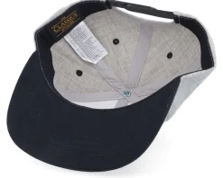 Kids T-rex Dino Brown Round Patch Heather Grey/Black Snapback - Kiddo Cap