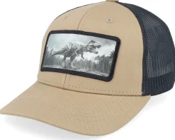 Kids T-rex Dino Caramel/Black Trucker - Kiddo Cap