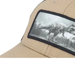 Kids T-rex Dino Caramel/Black Trucker - Kiddo Cap